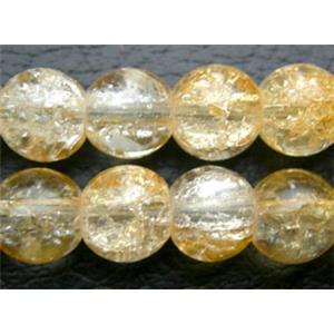 Crackle Glass Beads, Round, Yellow, 8mm dia, 115pcs per st [CGRD13-ST37W-8MM]