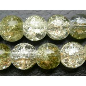 Crackle Glass Beads, Round, Green, 8mm dia, 115pcs per st [CGRD14-ST33W-8MM]