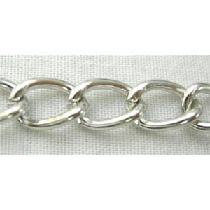 Nickel Color Chains, iron, approx 4.5x6mm, 0.8mm thickness [CHA017NP-08]