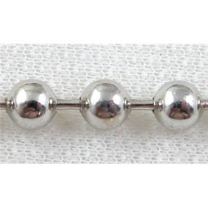round Ball Chain, iron, platinum plated, 2mm dia [CHA040PP-2MM]