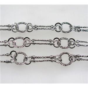 Antique Silver Alloy Chain, 98cm(38 inch) length [CHAC02-40]