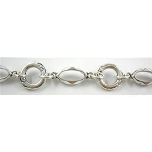 Antique Silver Alloy Chain, 98cm(38 inch) length [CHAC04-100]