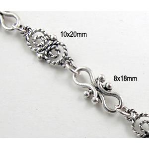 Antique Silver Alloy Chain, 10x20mm, 8x18mm [CHAC22-196]