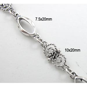 Antique Silver Alloy Chain, 10x20mm, 7.5x20mm [CHAC23-197]