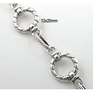 Antique Silver Alloy Chain, 12x20mm [CHAC29-199]