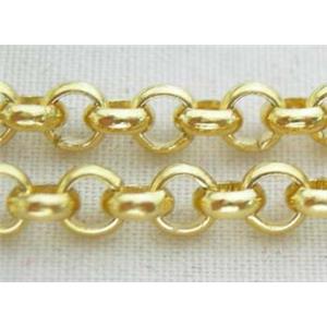 Rolo Chain, iron, gold plated, 4mm wide [CHAGP006-4MM]