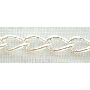 Silver Plated Chain, iron, approx 5x7.2mm, 1.2mm thickness [CHASP002-12]