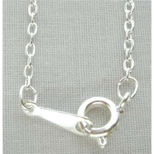 Silver Plated Copper Necklace Chain, 1.5x2mm, approx 17 inches length [CHASP004COP-1.5X2]