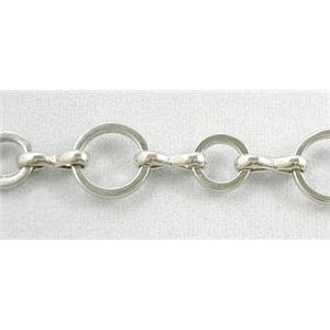Platinum Plated Copper Chain, 8.2mm dia,6.2mm dia [CHC001PP]