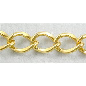 Gold Plated Copper Chain, twisted linker, 8.5x11.5mm [CHC002GP]