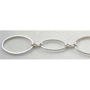 Platinum Plated Copper Chain, big ring:13x20mm,small ring:8x16mm [CHC004PP]