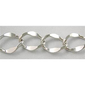 Platinum Plated Copper Chains, twisted link, 13x16.5mm [CHC016PP]