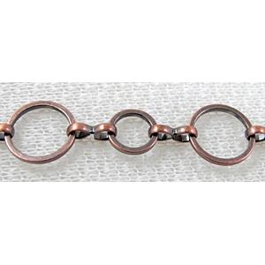Red Copper Plated Copper Chains, 12mm dia, 8mm dia [CHC068ARP]