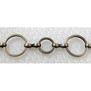 Antique Bronze Plated Copper Chains, 12mm dia, 8mm dia [CHC068BP]