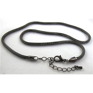 Black copper chain necklace, approx 3mm dia, 16.9 inch(43cm) length [CHC092BK]