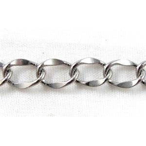 platinum plated Copper Chain, 6x8.5mm [CHC204NP-110SBH]