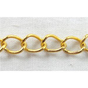 Gold Plated Copper Chain, 4x5mm, 0.7mm thick [CHC210GP-160BS]