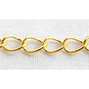Gold Plated Copper Chain, 3.6x5mm, 0.6mm thick [CHC211GP-160BS]