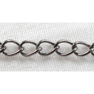 Black Color Plated Copper Chain, 3x4mm [CHC212BLP-150BS ]