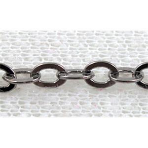 flat link Cable Chain, copper, black, 4.2x5.2mm [CHC215BLP-280SF]
