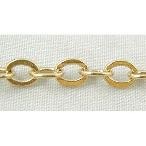 flat link Cable Chain, copper, gold plated, 4.2x5.2mm [CHC215GP-280SF]