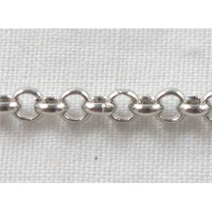 Rolo Chain, copper, plainum plated, 3mm dia [CHC0230PP-3MM]