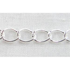 Silver Plated Copper Chains, approx 4x5mm, 0.6mm thick [CHC231SP]