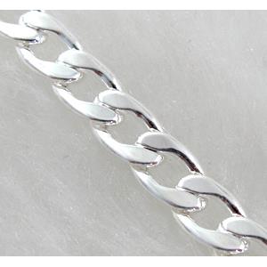 Curb Chains, Copper, Nickel Free, Silver Plated, 4.8x7.5mm, 1.5mm thick [CHC235SP]