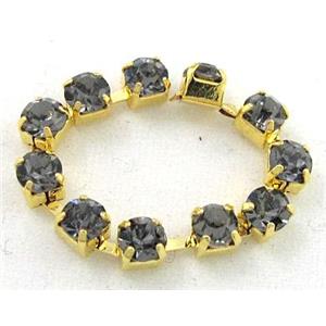 grey rhinestone chain, gold, approx 1.9-2mm rhinestone [CHCL22-SS6]