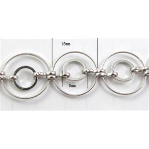 Handcraft copper chain, 16mm dia, 8mm dia, gold plated [CHCMH28-GOLD]