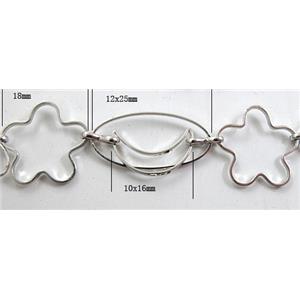Handcraft copper chain, 18mm dia, 12x25mm,10x16mm, gold plated [CHCMH30-GOLD]