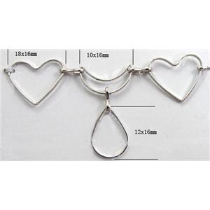 Handcraft copper chain, 18x16mm, 10x16mm,12x16mm, gold plated [CHCMH36-GOLD]