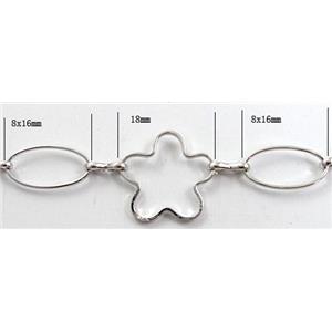 Handcraft copper chain, 8x16mm,18mm dia, platinum plated [CHCMH43]