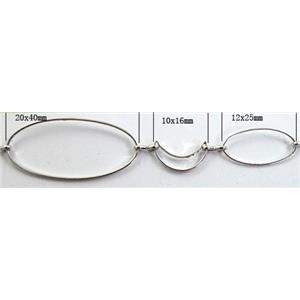 Handcraft copper chain, 20x40mm,10x16mm, 12x25mm, platinum plated [CHCMH45]