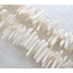 chip coral bead, dyed, white, approx 4-12mm, 16 inch [CRCS03]