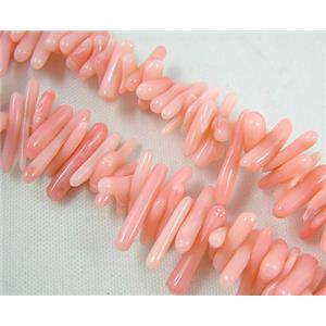 chip coral beads, dyed, pink, approx 4-12mm, 16 inch [CRCS09]