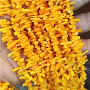 chip coral beads, dyed, yellow, 4-12MM,16 inchlength [CRCS10]