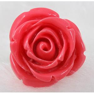 Compositive coral rose, Finger ring, hot pink, 24mm dia, ring:17mm [CRFL02C04-24MM]