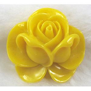 Compositive coral rose, Pendant, Yellow, 36mm dia [CRFL04C02]