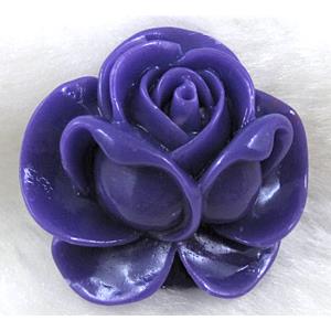 Compositive coral rose, Pendant, Purple, 36mm dia [CRFL04C10]