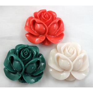 Compositive coral rose, Pendant, Mix color, 36mm dia [CRFL04MIX]