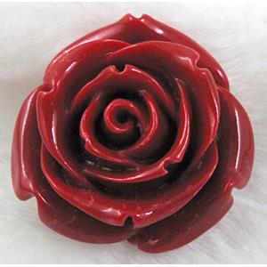 Compositive coral rose, Pendant, Red, 12mm dia [CRFL05C04-12MM]