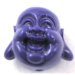 Compositive coral bead, smile buddha, 22mm dia, 16pcs per st [CRFL08C02]
