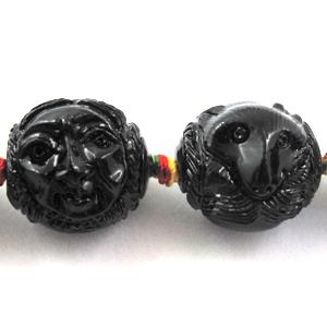 Compositive coral bead, face and fox, 16x20mm, 16pcs per st [CRFL09C02]
