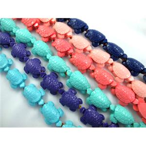 Compositive coral bead, tortoise, mixed color, 24x35mm, 11pcs per st [CRFL10MIX]