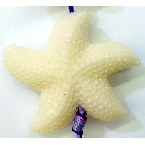 Compositive coral bead, starfish, white, approx 20mm [CRFL12C02-20MM]