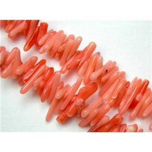 coral beads chip, dyed, red, approx 4-12mm, 16 inch [CRCS01]