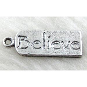 Pendant, Tibetan Silver Charms, 8x21mm [DK10004]
