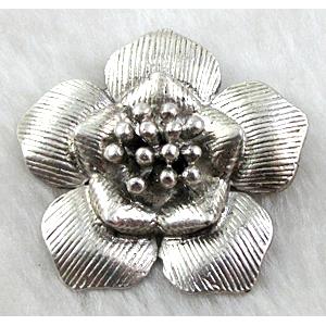 Tibetan Silver Charms flower, 45mm dia [DK10005]