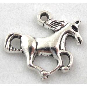 Tibetan Silver horse pendants, Zn Alloy, 19x16.5mm [DK10019]